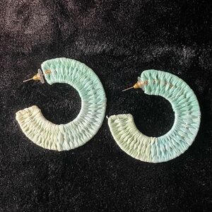 Blue/green ombré woven hoop earrings by Matilda Jane - Pretty Palace